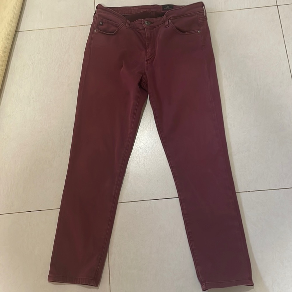 AG Bordeaux color cigarette jeans 28R